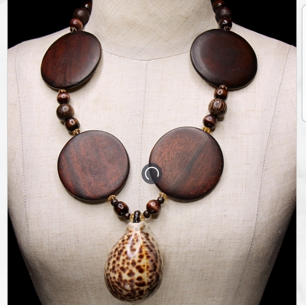 Wood and Shell Necklace